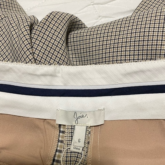 Joie women’s size 6 yellow/blue check pattern design pants - Picture 3 of 3